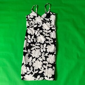 Old Navy Black and White Floral Midi Dress